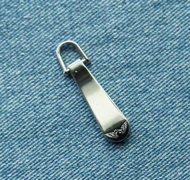 shiny silver color metal zipper puller plate