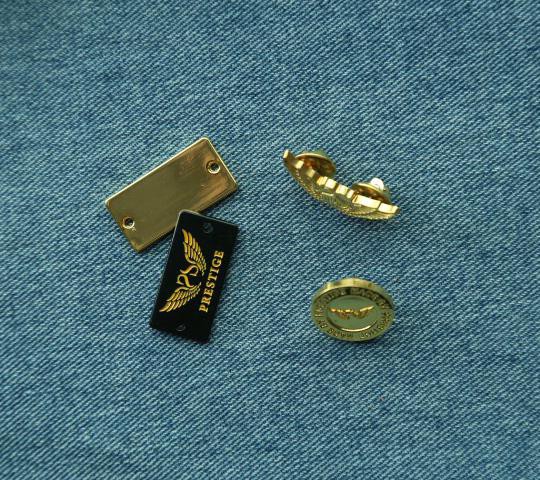 OEM high quality letters gold metal label for purse/leather