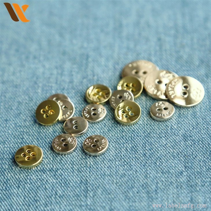 Carved 4 Holes Sewing Engraved Metal Buttons
