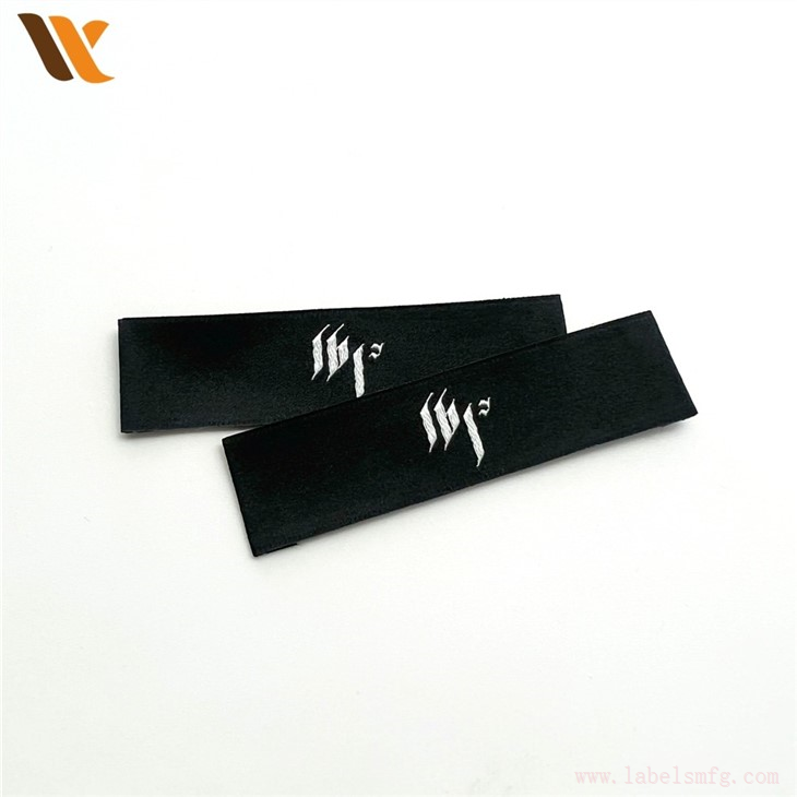 End Folded Fabric Damask Neck Label Woven Tag