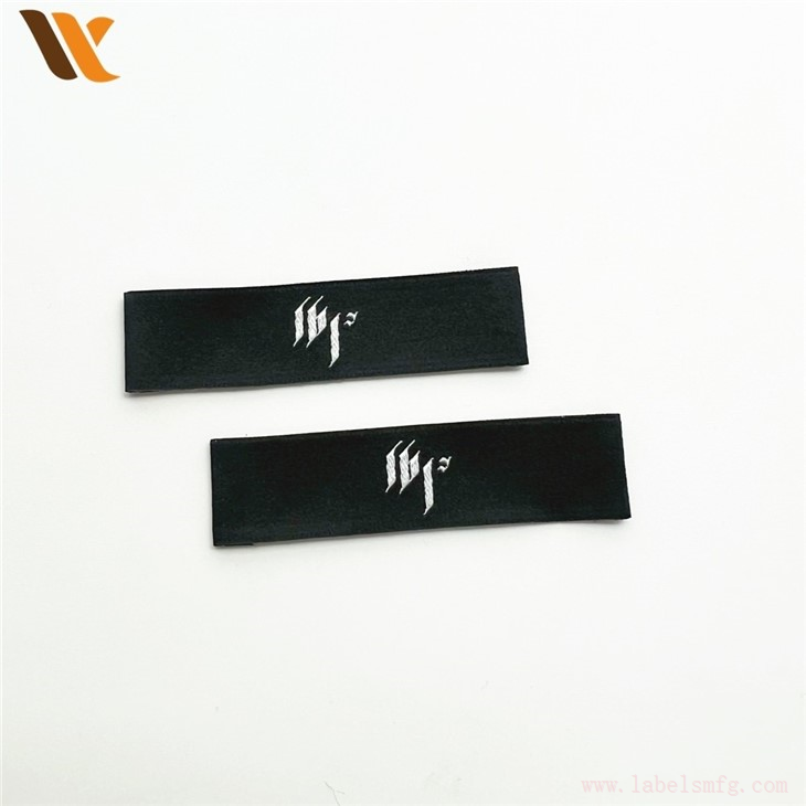 End Folded Fabric Damask Neck Label Woven Tag